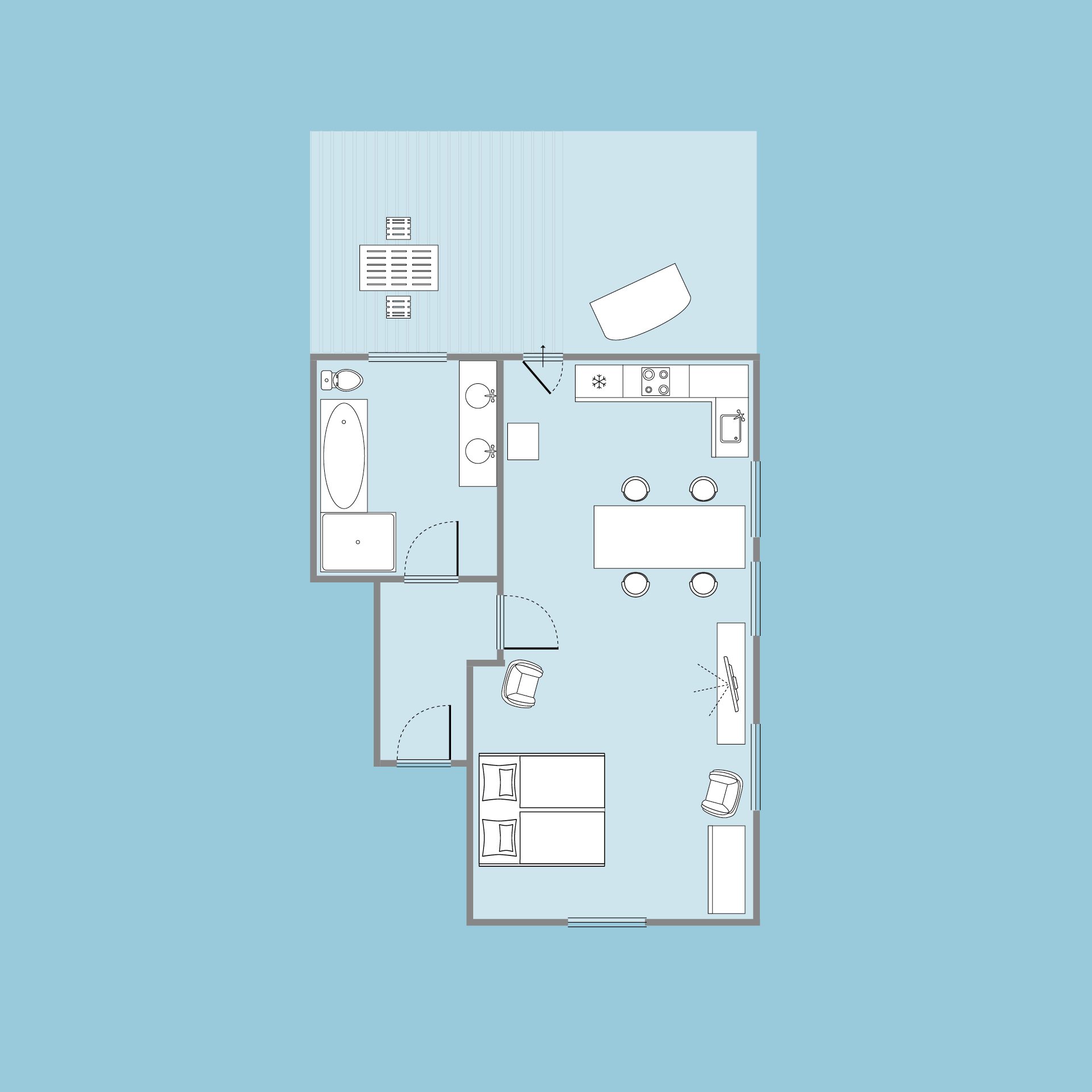 APARTMENT MIT DER BLAUEN TÜR – Ansicht 11