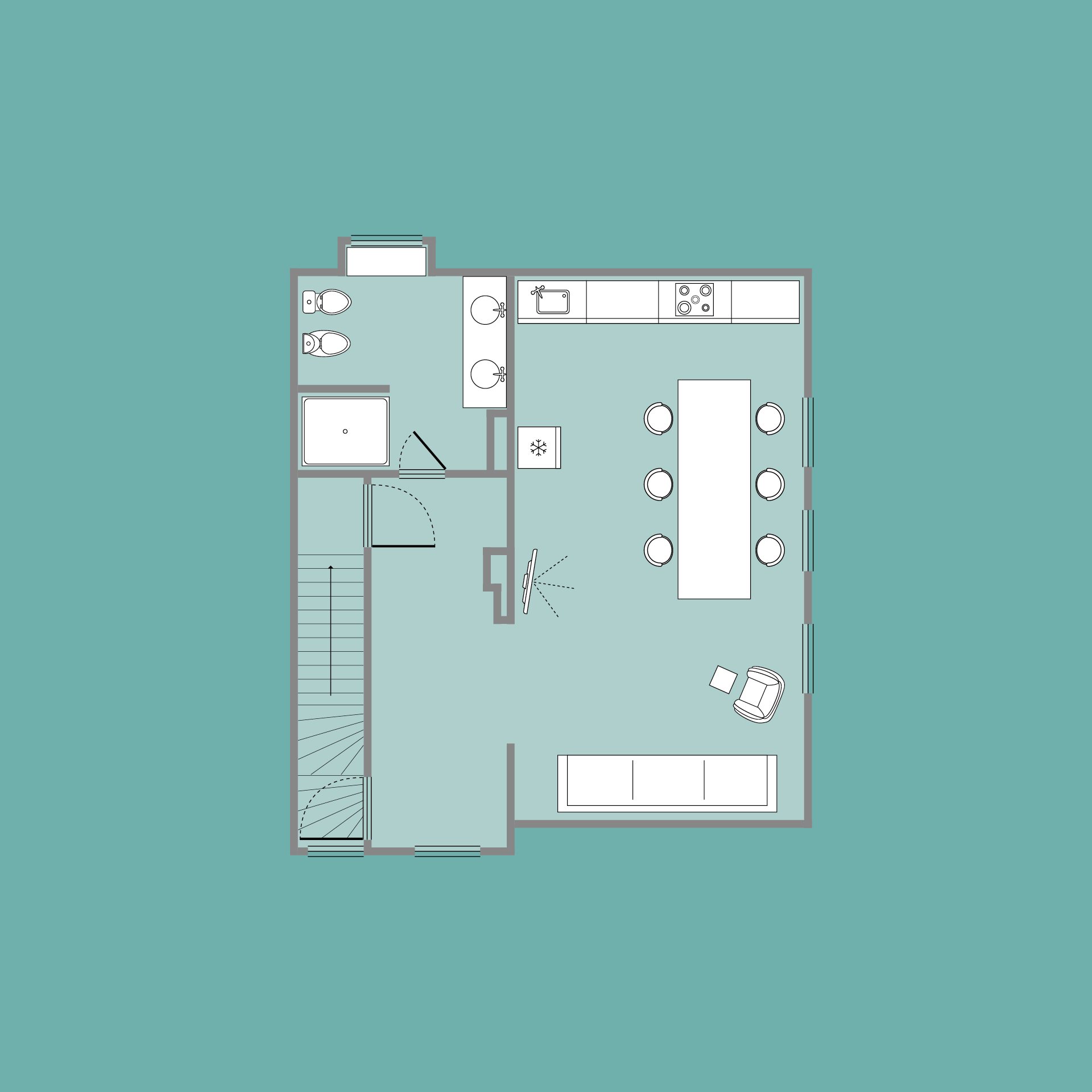 APARTMENT MIT DER TÜRKISEN TÜR – Ansicht 11